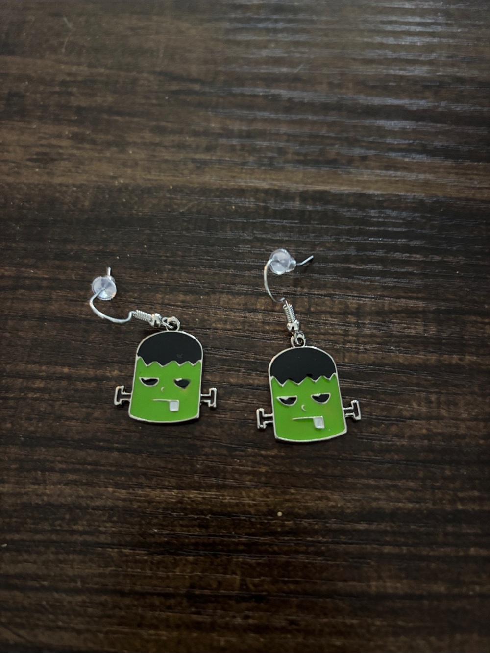 Green Frankenstein Kid's Dangle Earrings